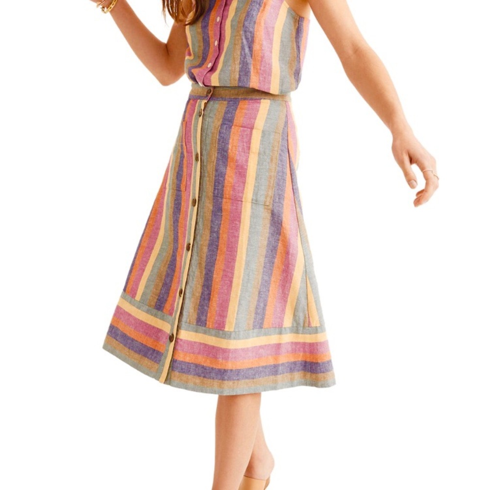 Madewell Rainbow Stripe Midi Skirt